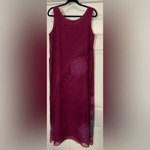 Adrianna Papell Burgundy Floral Maxi Dress